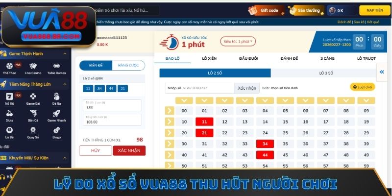 Lý do xổ số Vua88 thu hút người chơi