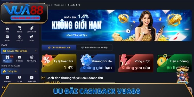 Ưu đãi cashback Vua88